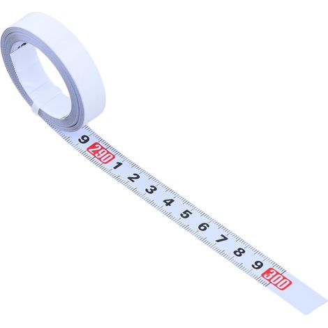 Mètre Ruban Auto-Adhésif (3 Mètres), Format Métrique, Pour Les établis et Les Tables de Scie, Imperméable et Antirouille, Blanc (1/5)