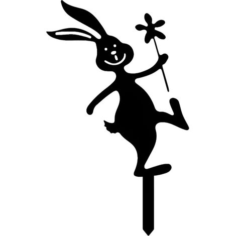 Piquet de jardin dcoratif en forme de lapin 12 cm x 2 (1/5)
