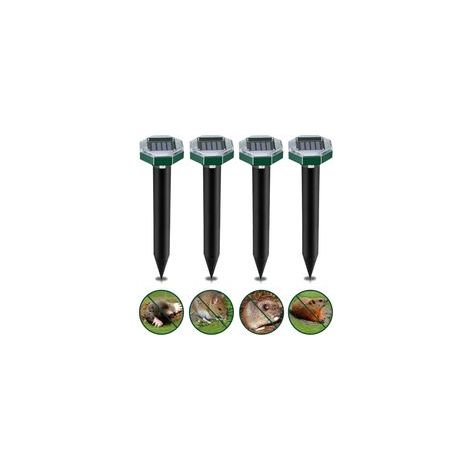Répulsif Taupe Solaire à Ultrason, Lot de 4, Anti Taupes Imperméables pour Jardin, Protection Contre les Campagnols (1/5)