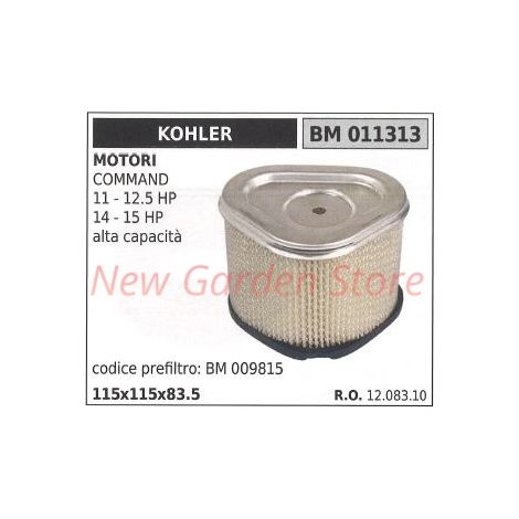 Filtro aria KOHLER trattorino rasaerba COMMAND 11 12.5 HP 14 15 HP 011313