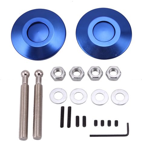 Autozubehör: Dekorative Motorhaubenverriegelung aus Aluminiumlegierung, Schnellverschluss, 62 mm Durchmesser, unsichtbare Motorhaubenverriegelung – Blau (1/3)