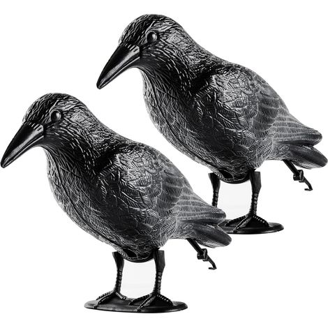 2 pièces Effaroucheur à Pigeons Corbeau noir, en PE haute qualité, pour balcon, Toit et jardin (1/5)