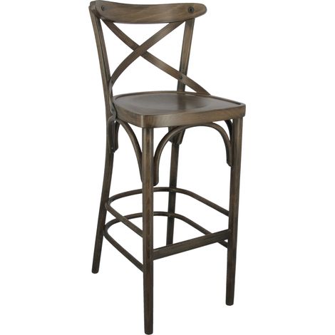 Tabouret CROSS YORK Vintage en bois style bistrot pour intérieur