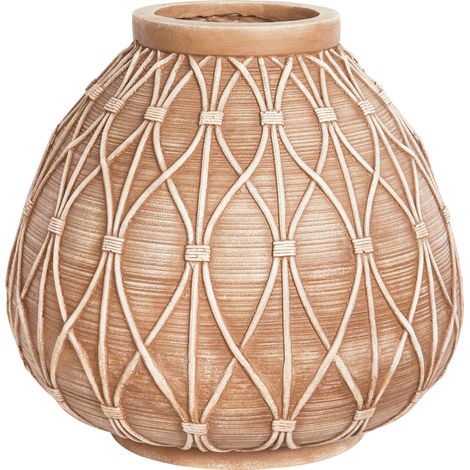 Jarrón boho de magnesio florero interior exterior marrón claro Domokos