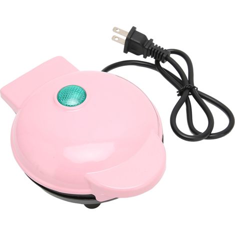 Gaufrier rond antiadhésif électrique portable, prise US 100-120 V rose (1/5)