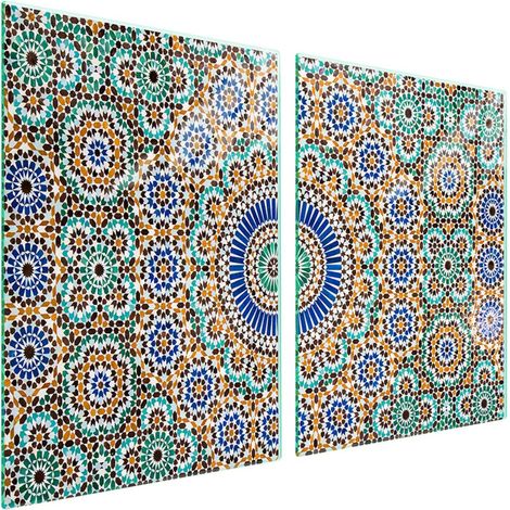 Plaque de protection en verre pour poêle, motif 2x45x52 (1/5)