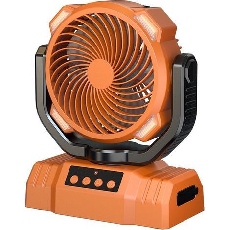 Ventilateur Camping, Ventilateur Portable Rechargeable 10000mAh, Ventilateur Puissant avec Lumière LED ,3 Vitesse Ventilateur de Bureau pour Exterieur (1/5)