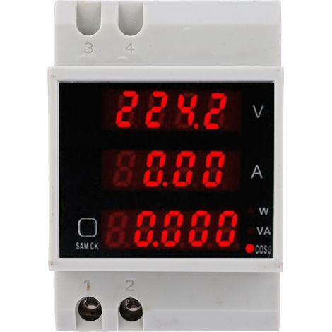 D52-2048 Multi Function Meter Rail Digital Displayed AC Voltage Current Power Factor Meter AC80300V 100A (1/5)
