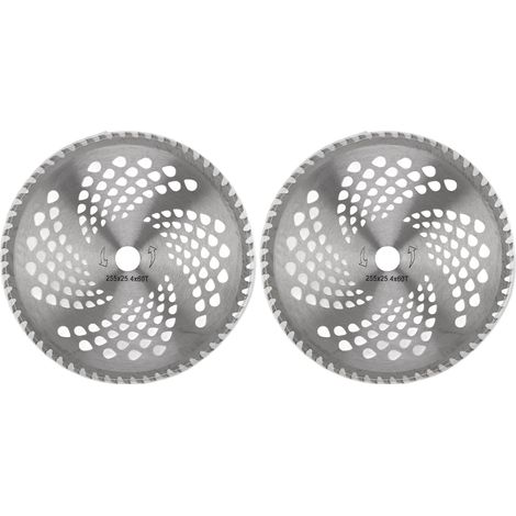 Lot de 2 têtes de coupe pour débroussailleuse, acier allié 10 pouces, coupe précise, installation facile, pièces de rechange durables pour jardin 60T (1/5)