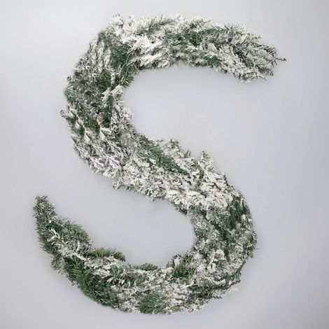 Guirnalda de Navidad "Babai" efecto nieve IP44 150cm color verde y blanco (no iluminada) (1/5)