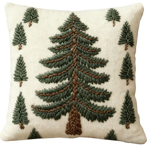 Housse De Coussin - Sapin De Noël - 45 X 45 Cm - Tissu Doux - Décoration Intérieure Pour Canapé Et Lit - Lot De 1 (1/5)