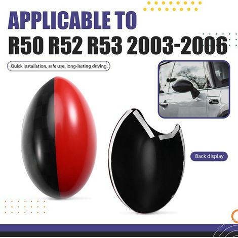 1 pair of rearview mirror housings suitable for 03-06 BMW Mini R50 R52 R53 (1/4)