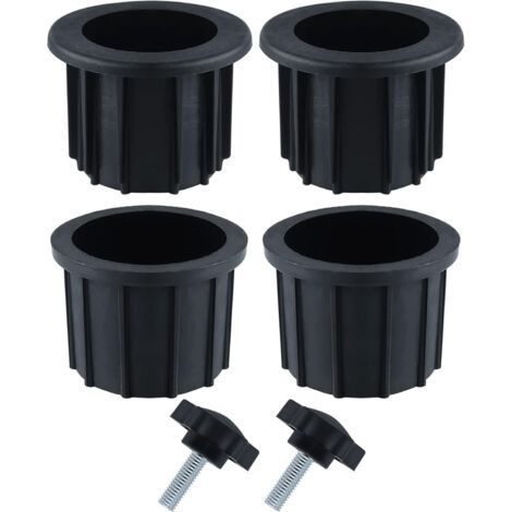 ensembles (6 pièces) d'accessoires de parasol de balcon, 4 anneaux de trou de parapluie et 2 vis de bouton à main, accessoires de support de parapluie pour terrasses de balcon de table de patio (1/5)
