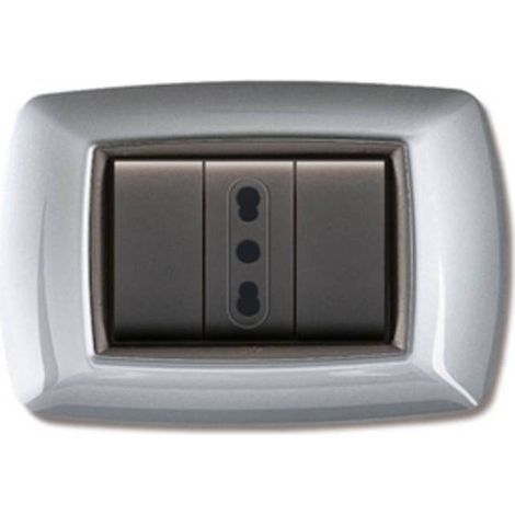 10 x PLACCA LIFE LIVING PLAST ALLUMINIO CHIARO 3P