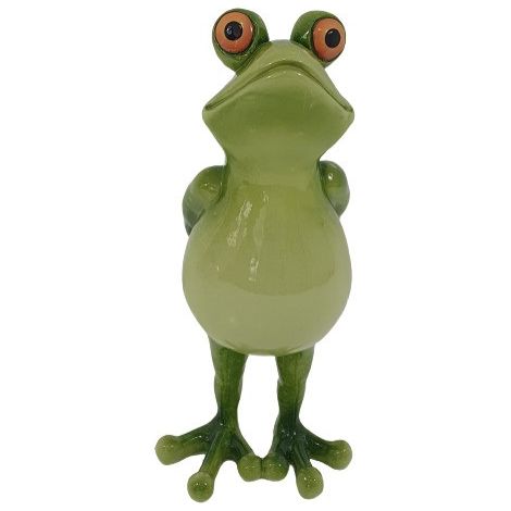 Dekofigur Frosch stehend 25 x 12,5 cm grün Skulptur