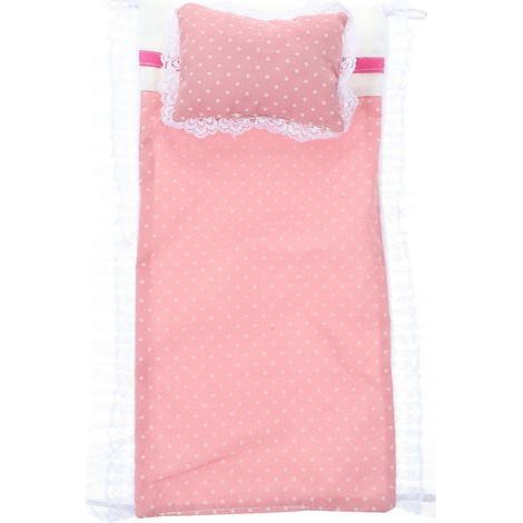 ensemble de literie miniature pour maison de poupée, accessoires de lit miniatures, oreiller et drap-housse pour maison de poupée-32X21X0.1CM-Pink (1/4)
