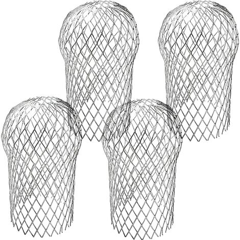 Ensemble de 4 protections pour descente de gouttière – Protection rétractable en aluminium pour descente de gouttière avec filtre à feuilles afin de prévenir efficacement les blocages. (1/5)