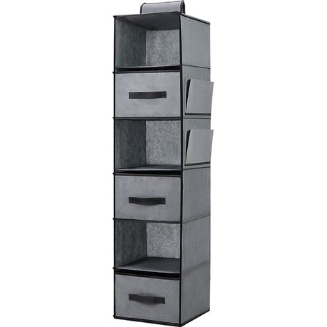 Grey 6 Tier Closet Hanging Organizer (1/4)