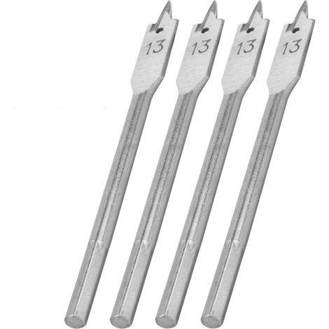 Jeu de 4 forets plats en acier à haute teneur en carbone pour le travail du bois, 13 mm (1/5)