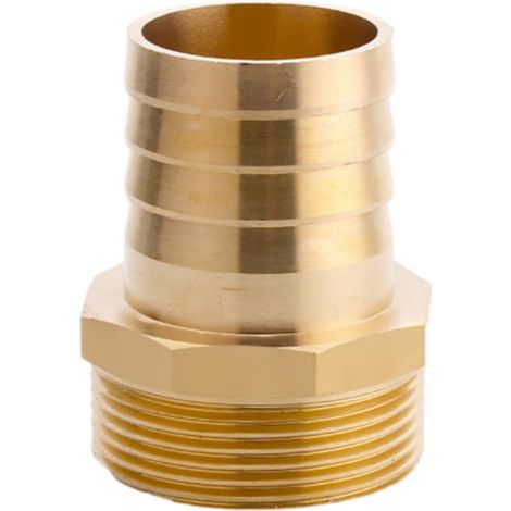 Raccord cannelé en laiton 1-1/2", filetage mâle, épisseur de métaux, épisseur de barbillons, raccord de tuyau, connecteur adaptateur pour air, eau, huile (épaisseur 38 mm) (1/5)