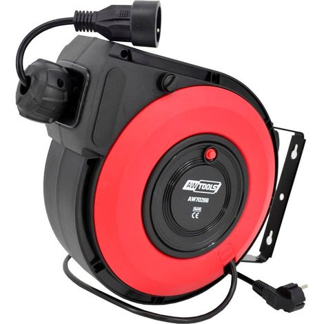 Awtools cavo elettrico nero da 20m con avvolgicavo automatico