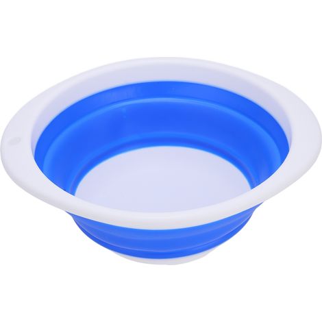 Bassine pliable portable multifonctionnelle en plastique et caoutchouc pour laver les légumes, idéale pour les voyages (30 x 26 x 10 cm). (1/5)