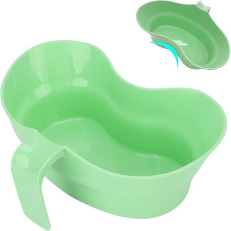 Bassin à vomissement en plastique gobelet à vomir de 900 ml bol en plastique seau vomir ouverture avec poignée suspendue pour patients âgés alités et nettoyage des dents