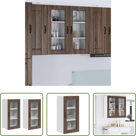vidaXL Küchenorganisation - Küchenschrank 2 pcs Braun Eichen-Optik 40 x 31 x 80 cm (1/5)
