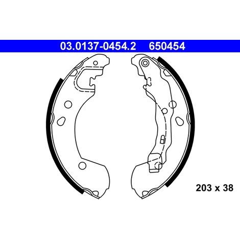 Jeu de mâchoires de frein ATE 03.0137-0454.2 NISSAN 44060-AX625 77 01 208 357