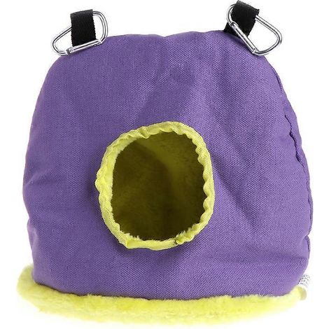 Nid suspendu pour oiseaux en peluche, hamac confortable pour perruches et conures, cachette douillette (L).