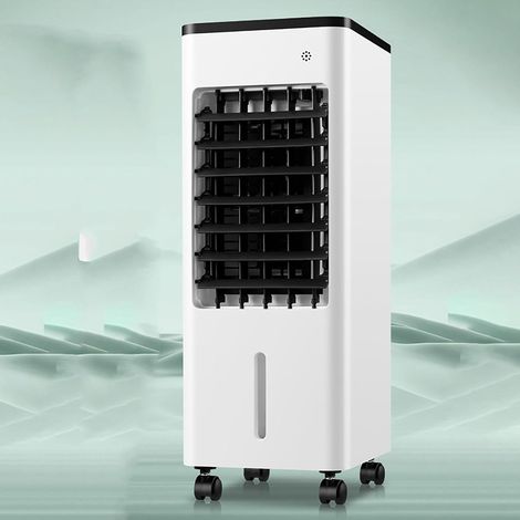 Ventilateur refroidisseur d'air noir portable, grande capacité 9L avec oscillation 90° et trois vitesses réglables