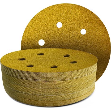 Schleifpapier Klett 150mm Korn 60, 6-Loch Exzenter Schleifscheiben 45 Stück (1/5)