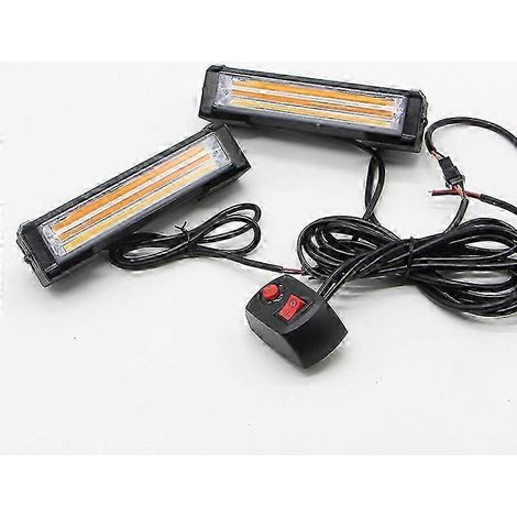 Barre lumineuse stroboscopique miniature à LED COB 36 W pour calandre avant de voiture, montage en surface, pour camions de pompiers et de police, 12-24 V, sécurité (1/5)