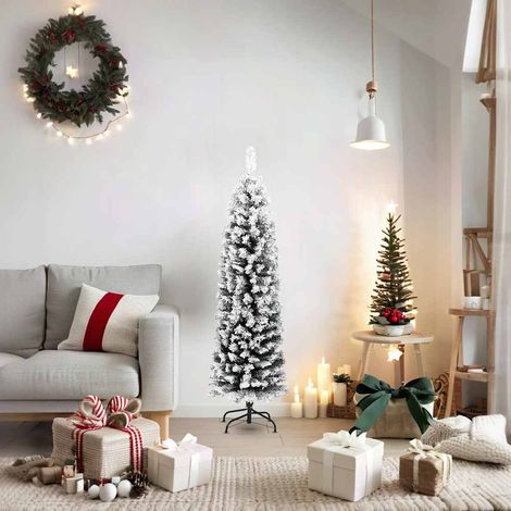Albero di Natale  Albero natalizio  Albero festivo Artificiale con Neve Fioccata Verde 150 cm PVC (1/5)