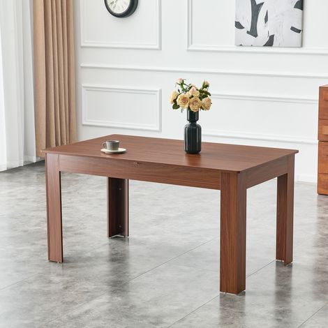 REDOM Tavolo da pranzo allungabile 220x89 cm meccanismo scorrevole, superficie antigraffio, MDF finitura noce