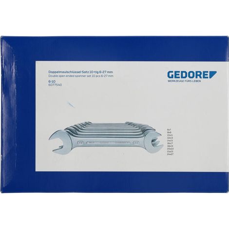 Gedore 6077540 Kit chiavi a forchetta doppie 10 parti Misura (metrica) 6 - 27 mm (1/4)
