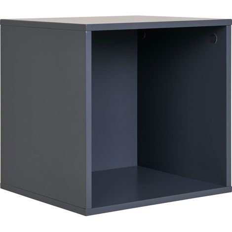 Horne - Mensola da parete in MDF grigio scuro 34x30x34 cm (1/3)