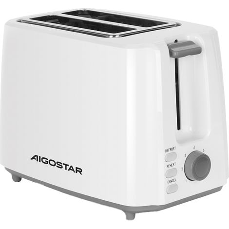 Tostapane 2 Fette 750W Bianco AIGOSTAR - 7 Impostazioni di Tostatura (1/5)