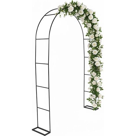 Arco de jardín de metal con soporte para plantas trepadoras