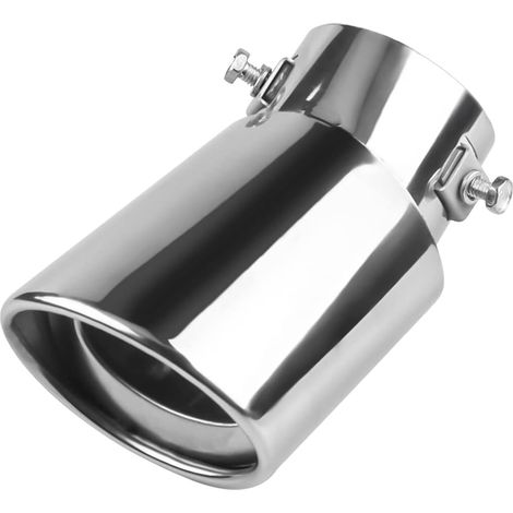 SHINING HOUSE Extrémités Tuyau D'échappement De Voiture, Embout Tuyau De Sortie Pot D'échappement 38-53mm Universel, Tuyau En Acier Inoxydable Chrome, Tuyau De Queue De Silencieux De Voiture (Argent-C (1/5)