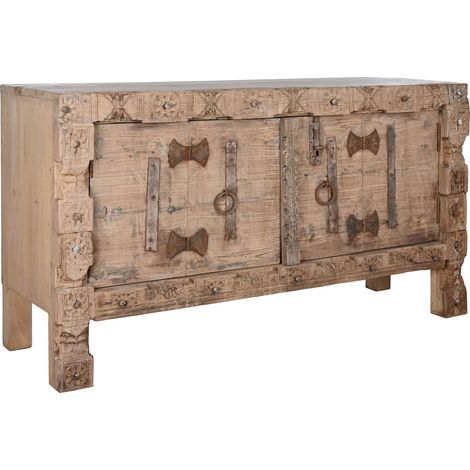 Buffet élégant bois massif pour rangement salon - Bois patiné naturel (1/5)
