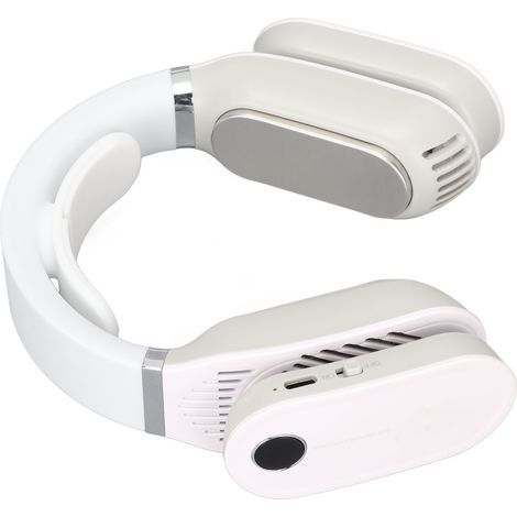 Ventilateur de cou portable 2 en 1 - Chauffage et rafraîchissement pour intérieur et extérieur - Blanc (1/5)