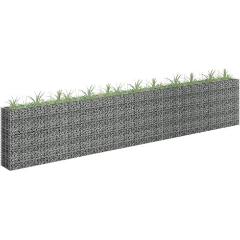 Jardinière de jardin - Balconnière à fleurs Lit surélevé à gabion Acier galvanisé 450x30x90 cm BV732206 - BonneVie (1/5)