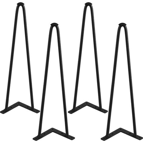 Yaheetech – Pieds de table en fer noir 41cm – Set de 4 – Fixation par vis – Pour tables à café, bureaux et meubles DIY (1/5)