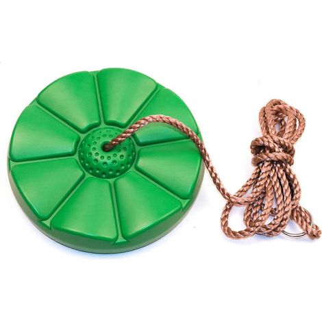 Balançoire en plastique robuste avec corde en PE pour enfants, équipement de jeu extérieur vert (1/5)