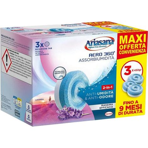 Recambio deshumidificador Ariasana Aero 360 lavanda 3 x 450 g