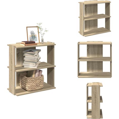 Bibliothèque à 3 niveaux chêne sonoma 60x30x60 cm - Bibliothèque - Bibliothèques - Étagère - Armoire De Rangement (1/5)