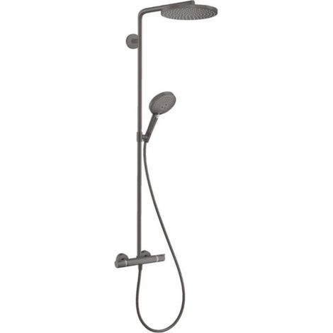 Colonne de douche 240 1 jet avec mitigeur thermostatique, noir chromé brossé, 27633340 (1/2)