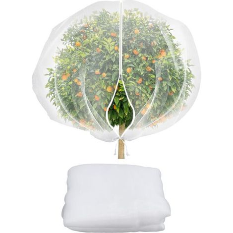 Filet en Maille pour Plantes de Jardin – Protection Polyvalente à Large Couverture, Sac avec Cordon de Serrage 2,4 x 2,4 m,de