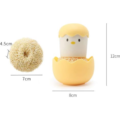 La brosse de poignée de coquille d'oeuf de boule d'acier de nettoyage de nano de cuisine à la maison ne perd pas le fil (1/2)